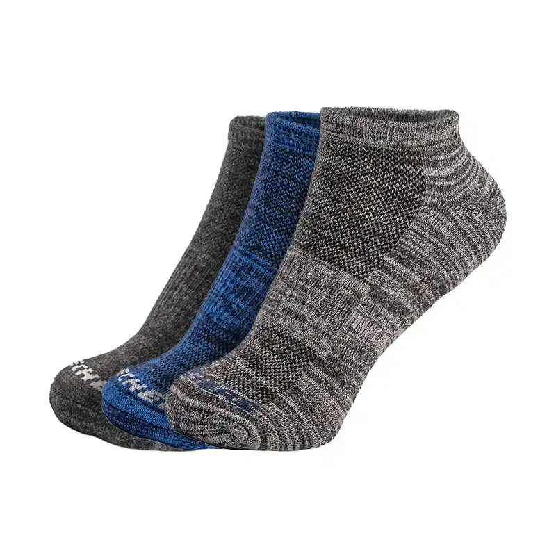 S111102-012_A 3Pk Unisex 1/2 Terry No Show Black / Blue – Image 1