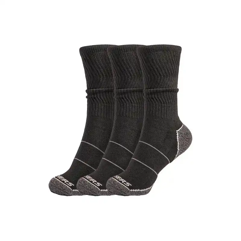 S114348-001_A 3Pk Mens Extended Terry Work Crew Black – Image 1
