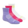 3Pk Girls 1/2 Terry High Qtr Crew Purple